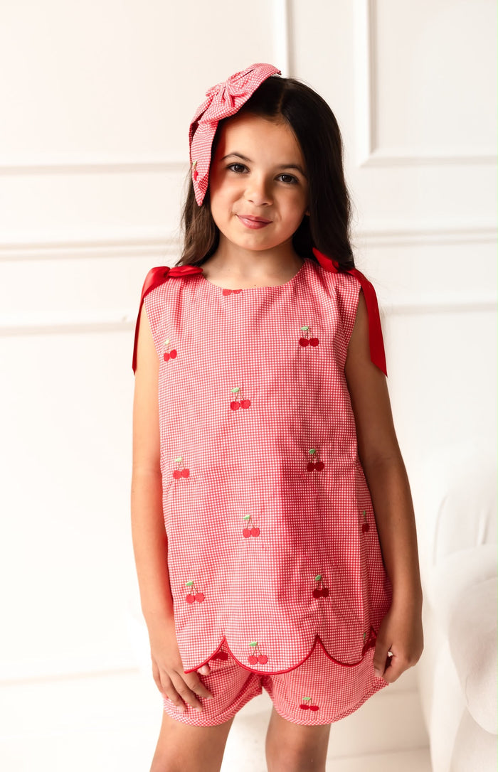 Girls Cherry Red Chic Set