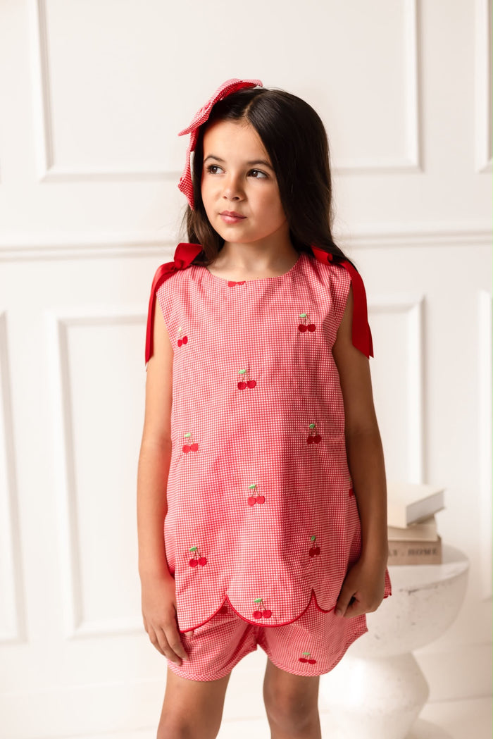 Girls Cherry Red Chic Set