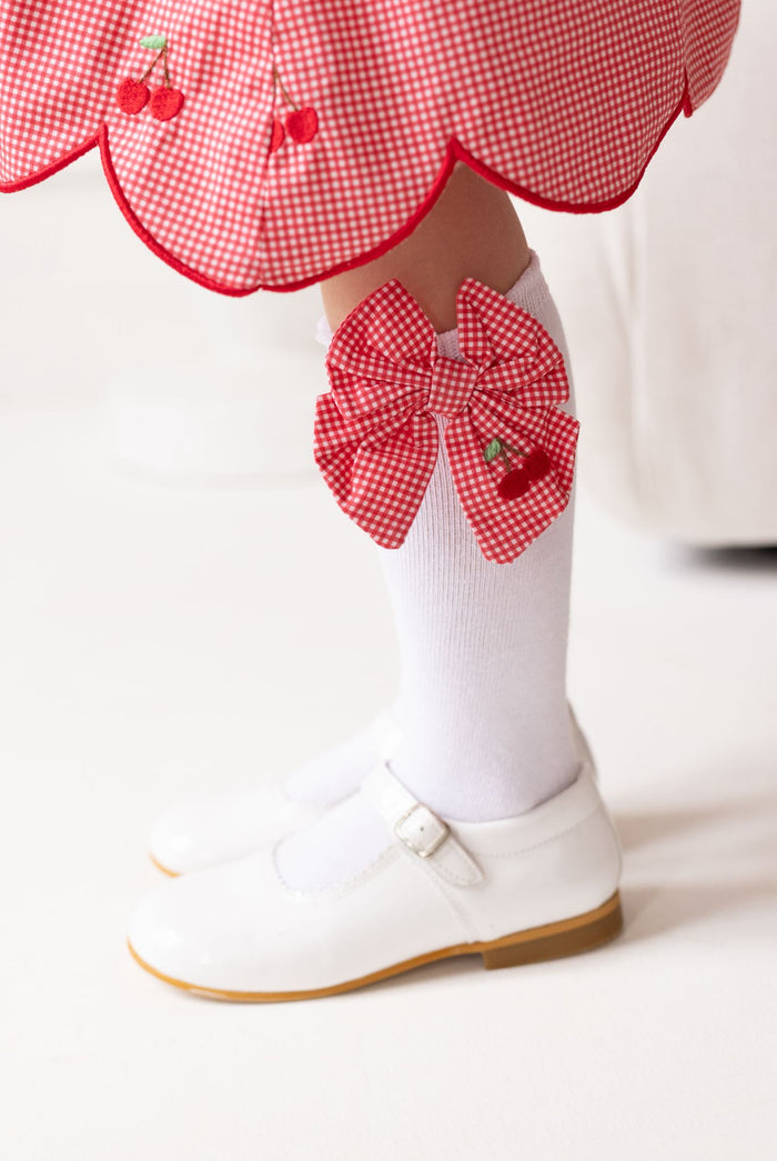 Girls Cherry Red Chic Socks