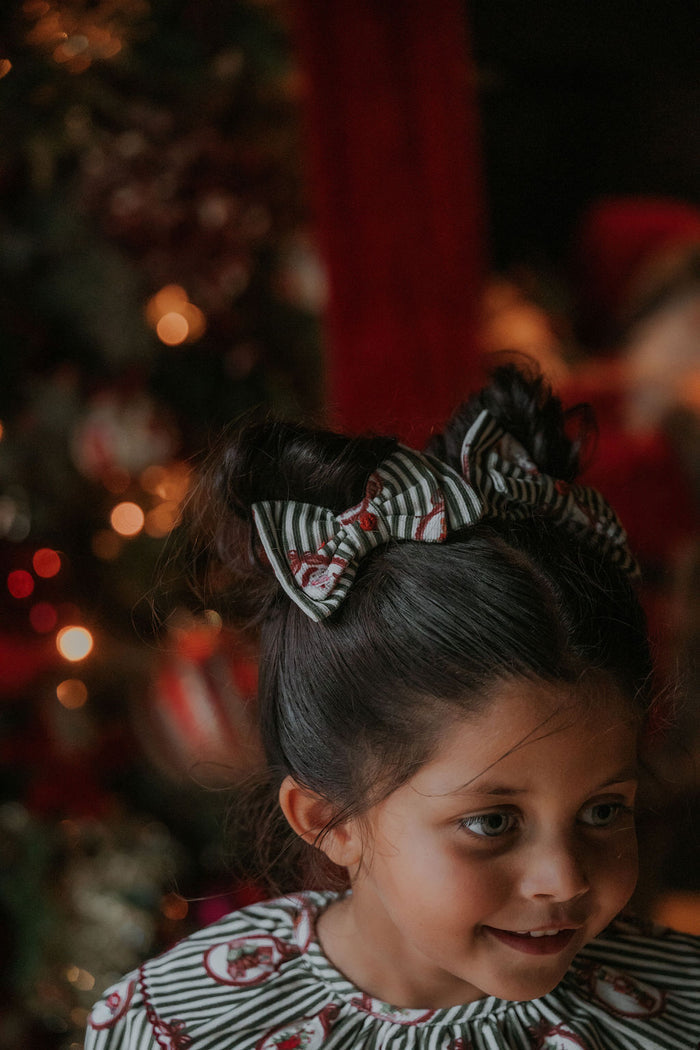 Girls Corduroy Emerald Vintage Noelle Small Hairbow