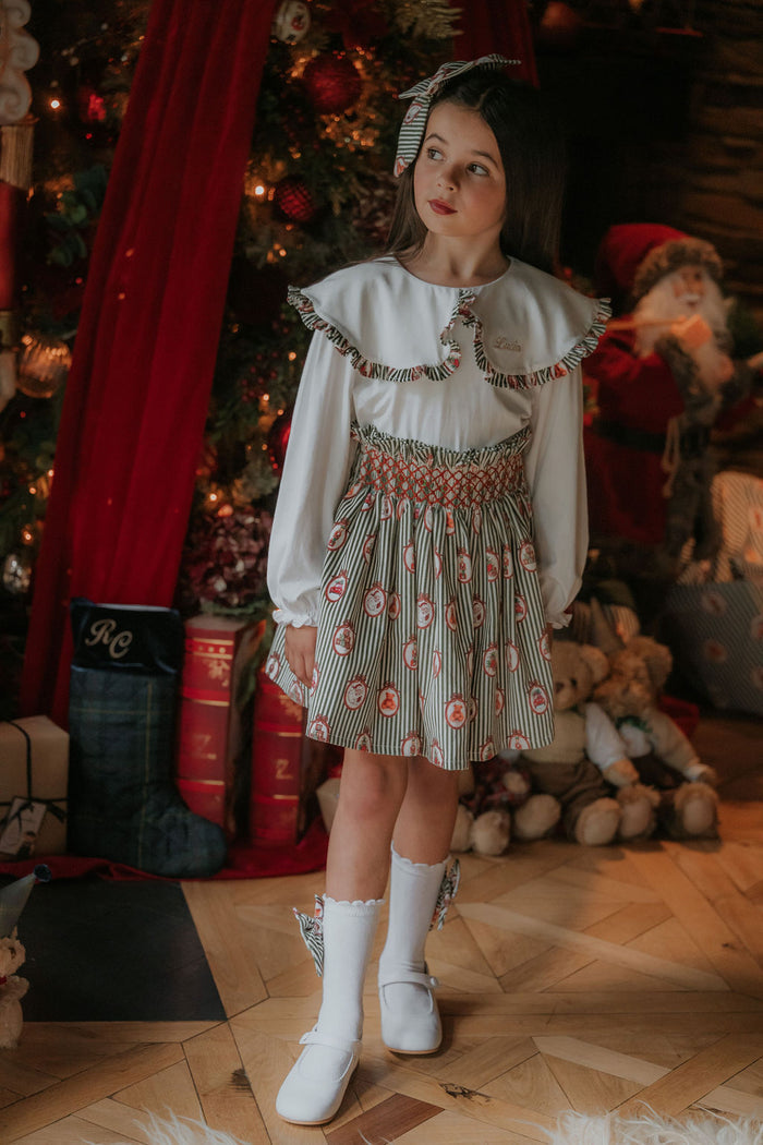 Girls Emerald Vintage Noelle Personalised Corduroy Skirt and Top