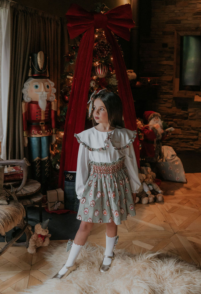 Girls Emerald Vintage Noelle Personalised Corduroy Skirt and Top