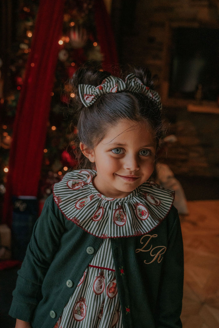 Girls Emerald Vintage Noelle Rosebud Personalised Cardigan