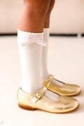 Girls Gold Mary Jane Buckle Shoe