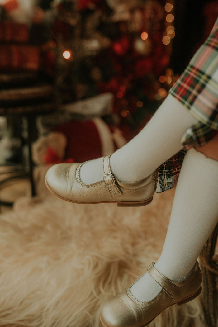 Girls Gold Mary Jane Buckle Shoe