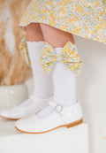 Girls Lemon Ditsy Bow Socks