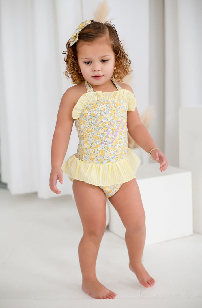 Girls Lemon Ditsy Swimsuit