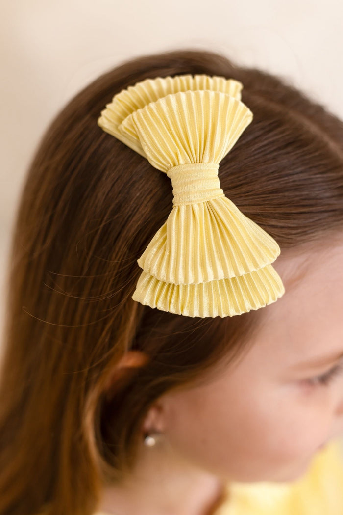 Girls Lemon Plisse Hairbow