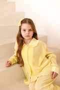 Girls Lemon Plisse Pyjamas