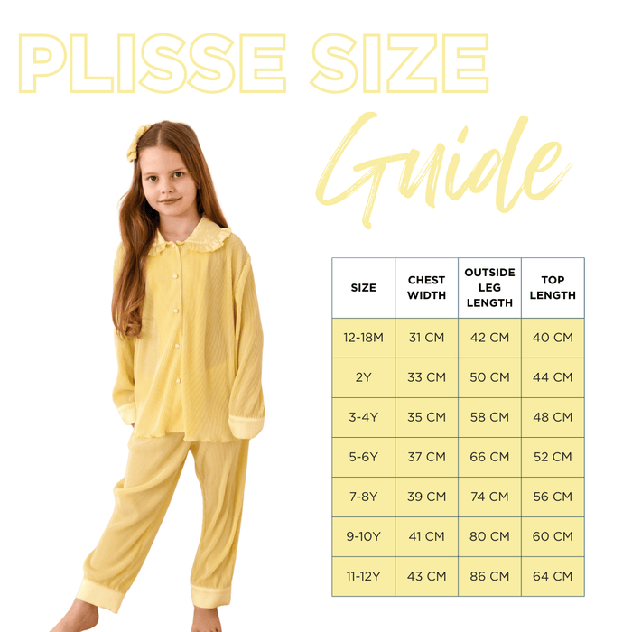 Girls Lemon Plisse Pyjamas