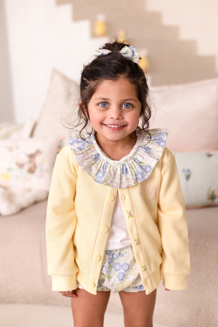 Girls Lemon Rosebud Cardigan