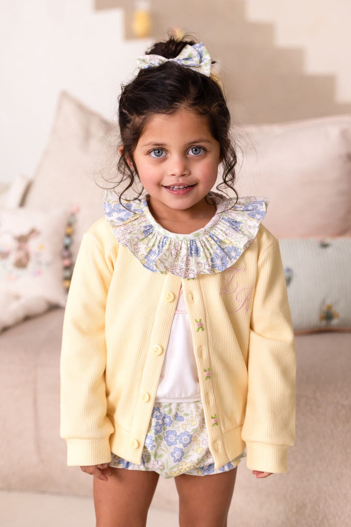 Girls Lemon Rosebud Cardigan