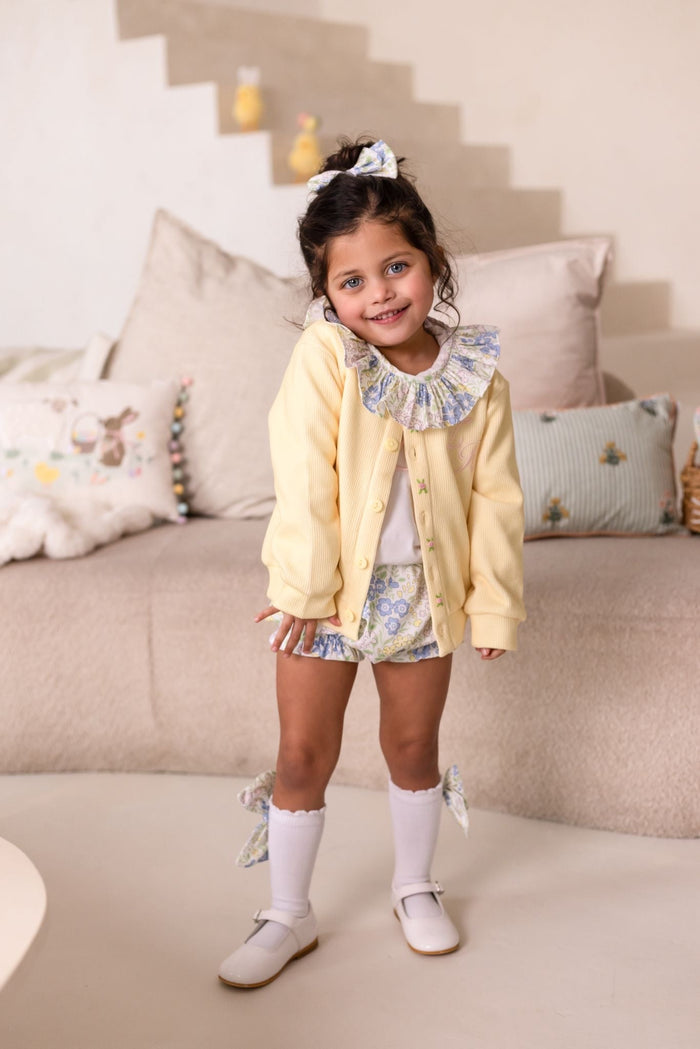 Girls Lemon Rosebud Cardigan
