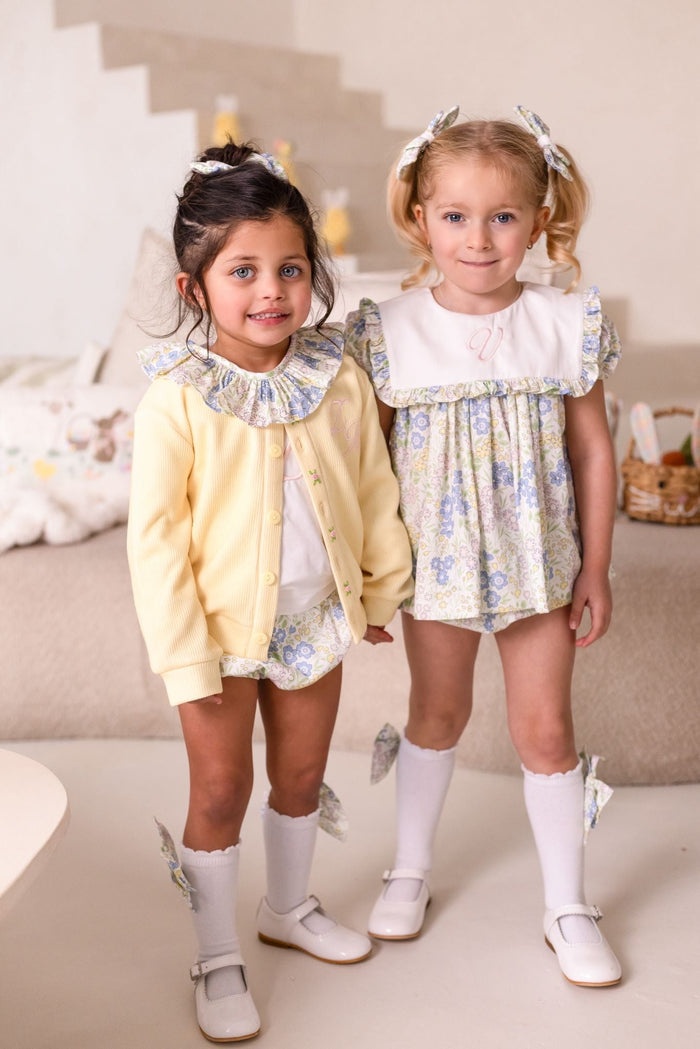 Girls Lemon Rosebud Cardigan