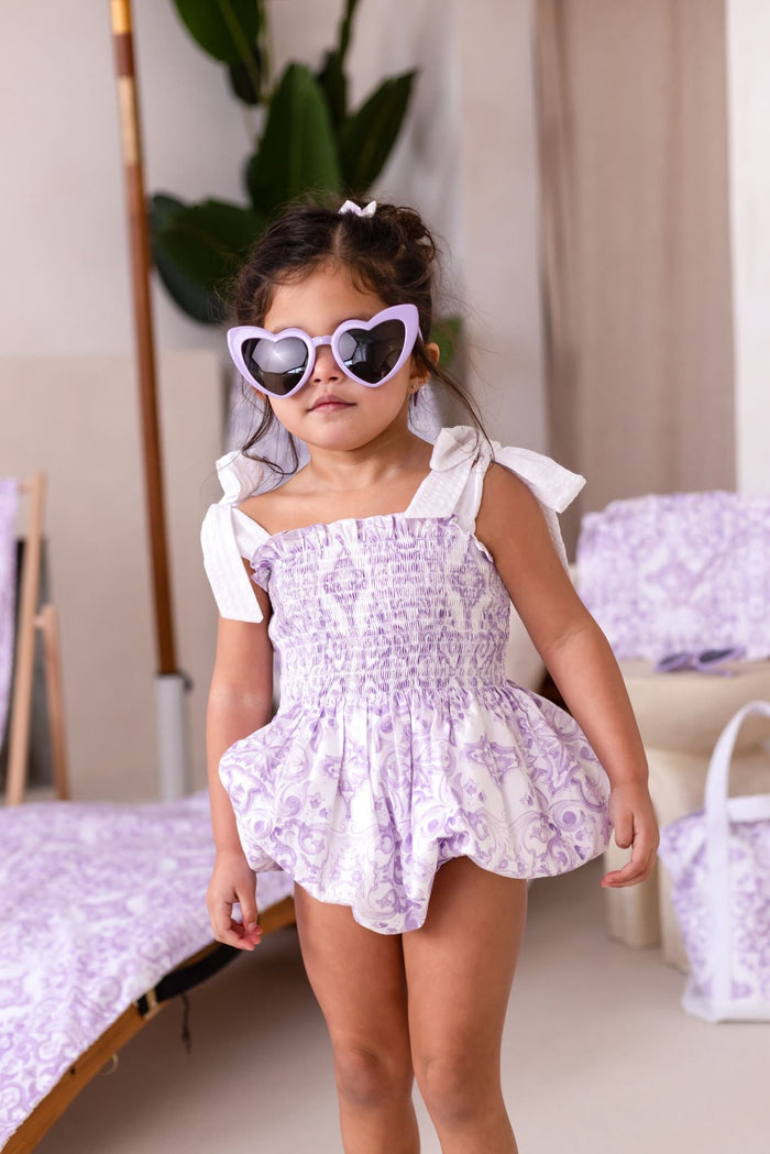 Girls Lilac Capri Bubble Romper