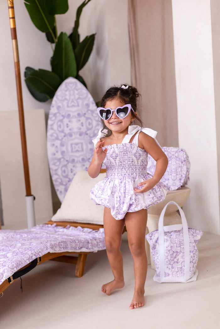 Girls Lilac Capri Bubble Romper