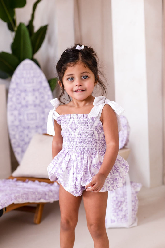 Girls Lilac Capri Bubble Romper