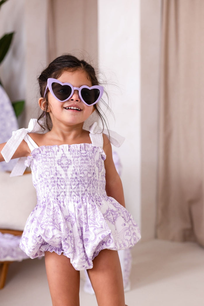 Girls Lilac Capri Bubble Romper