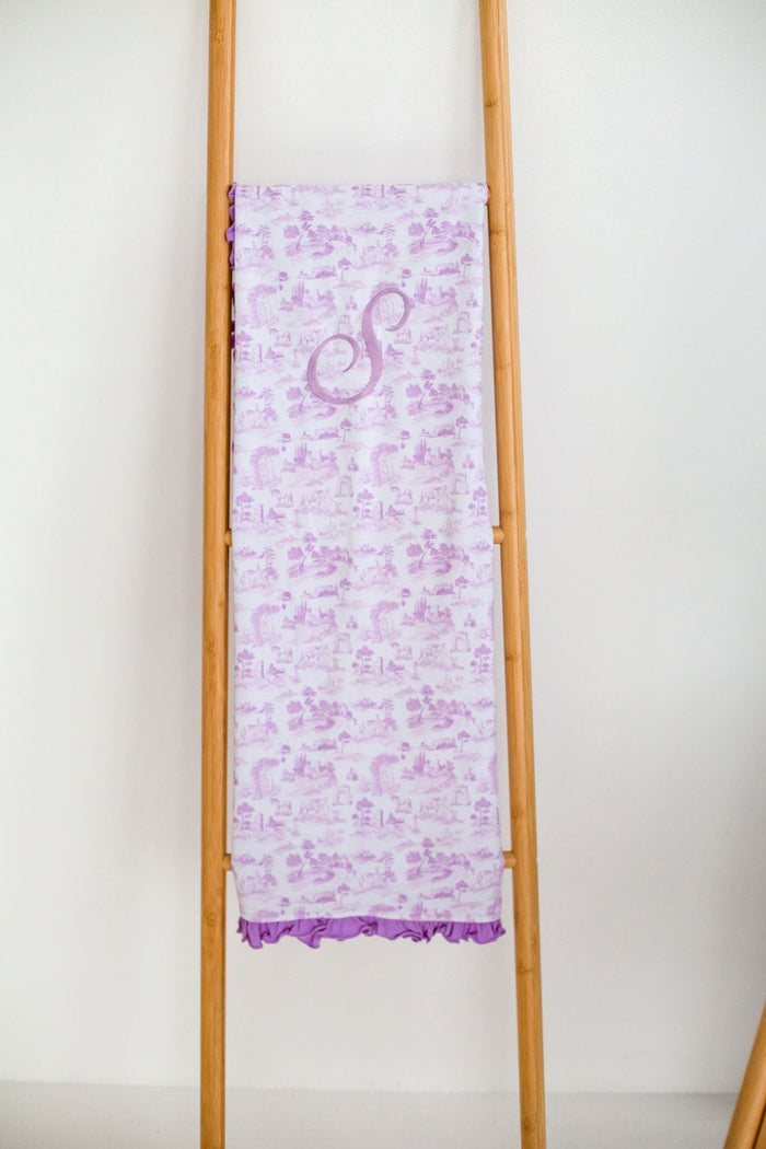 Girls Lilac French Toile Extra Large Blanket