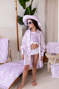 Girls Lilac Personalised Capri Beach Shirt