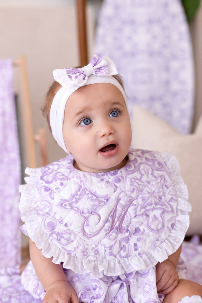 Girls Lilac Personalised Capri Bib