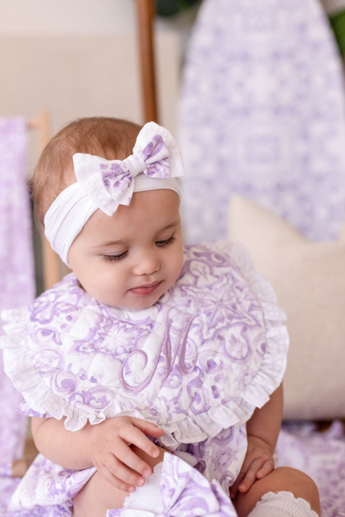 Girls Lilac Personalised Capri Bib