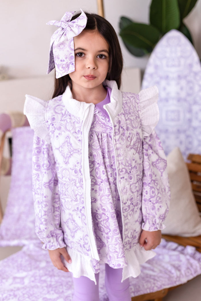Girls Lilac Personalised Capri Gilet