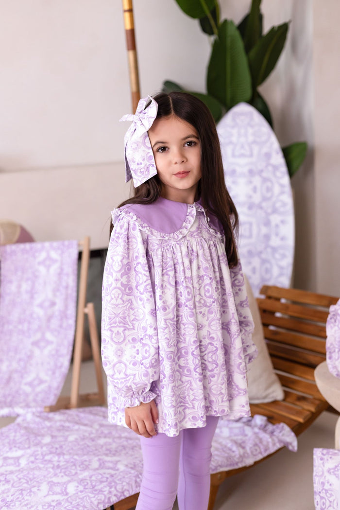 Girls Lilac Personalised Capri Loungewear