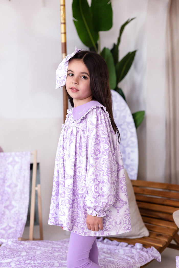 Girls Lilac Personalised Capri Loungewear