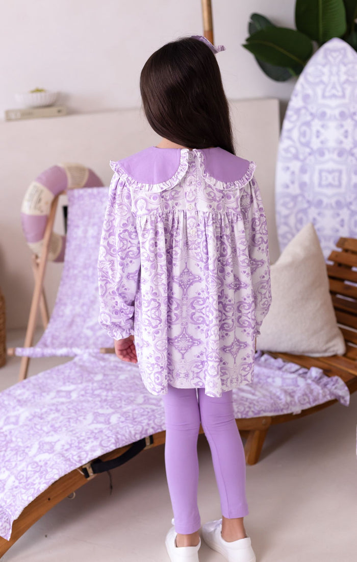 Girls Lilac Personalised Capri Loungewear