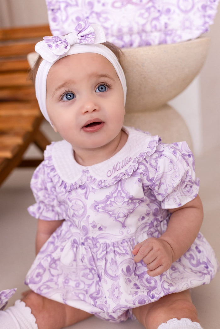 Girls Lilac Personalised Capri Romper