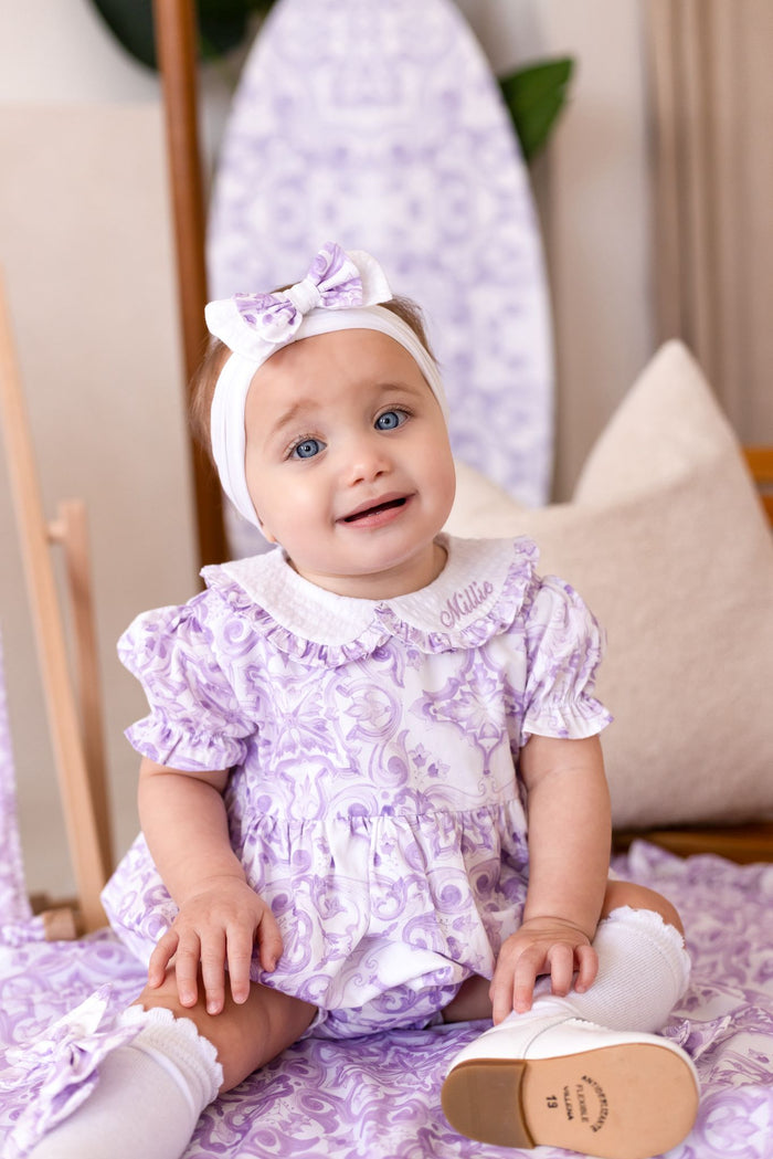 Girls Lilac Personalised Capri Romper