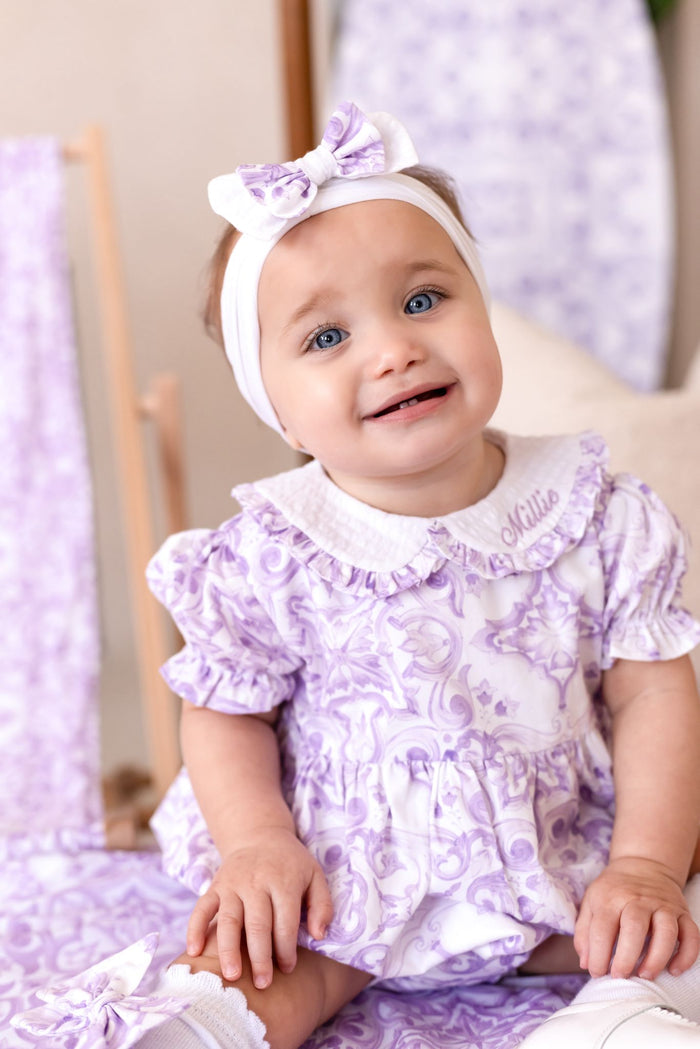 Girls Lilac Personalised Capri Romper