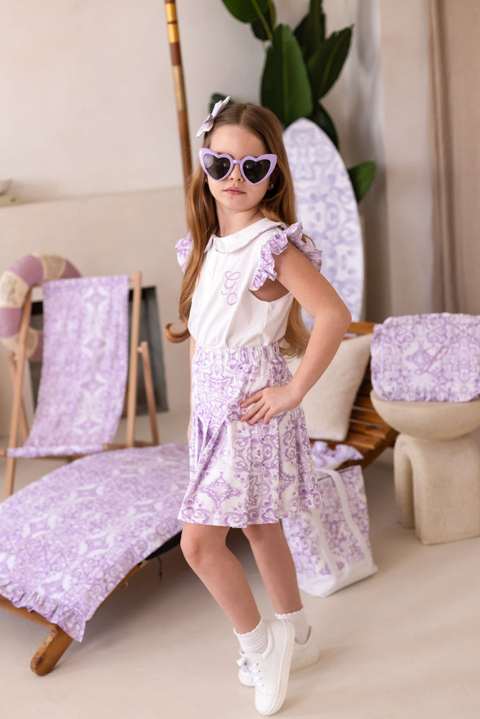 Girls Lilac Personalised Capri Skort Set