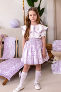 Girls Lilac Personalised Capri Top and Skirt Set