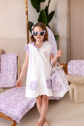 Girls Lilac Personalised Capri Towelling Coverup