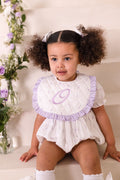 Girls Lilac Personalised Ditsy Bib