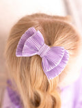 Girls Lilac Plisse Hairbow