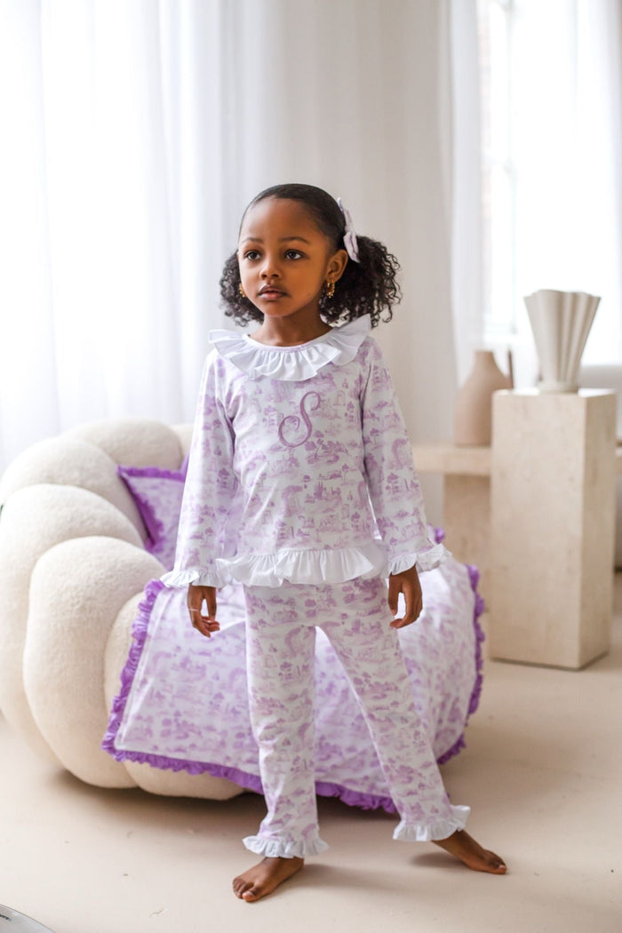 Girls Lilac Toile Pyjamas