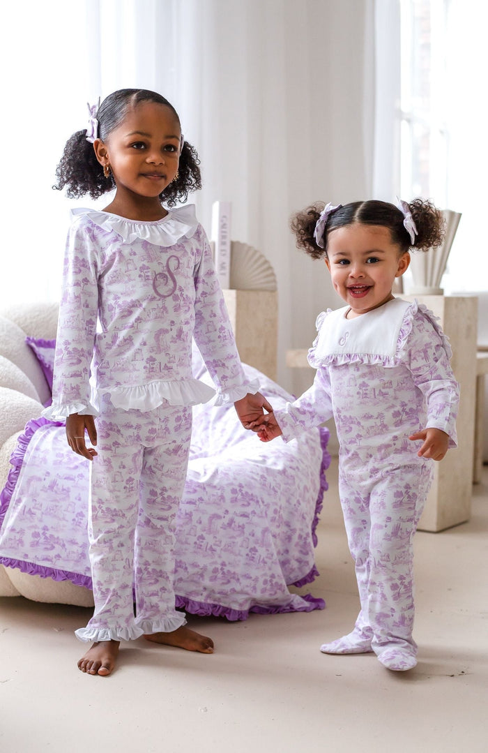 Girls Lilac Toile Pyjamas