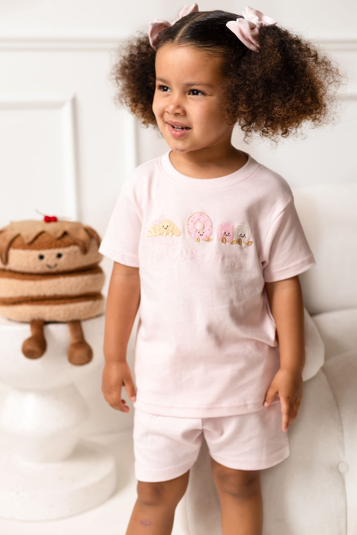 Girls Personalised Pink Patisserie Pals Short Set