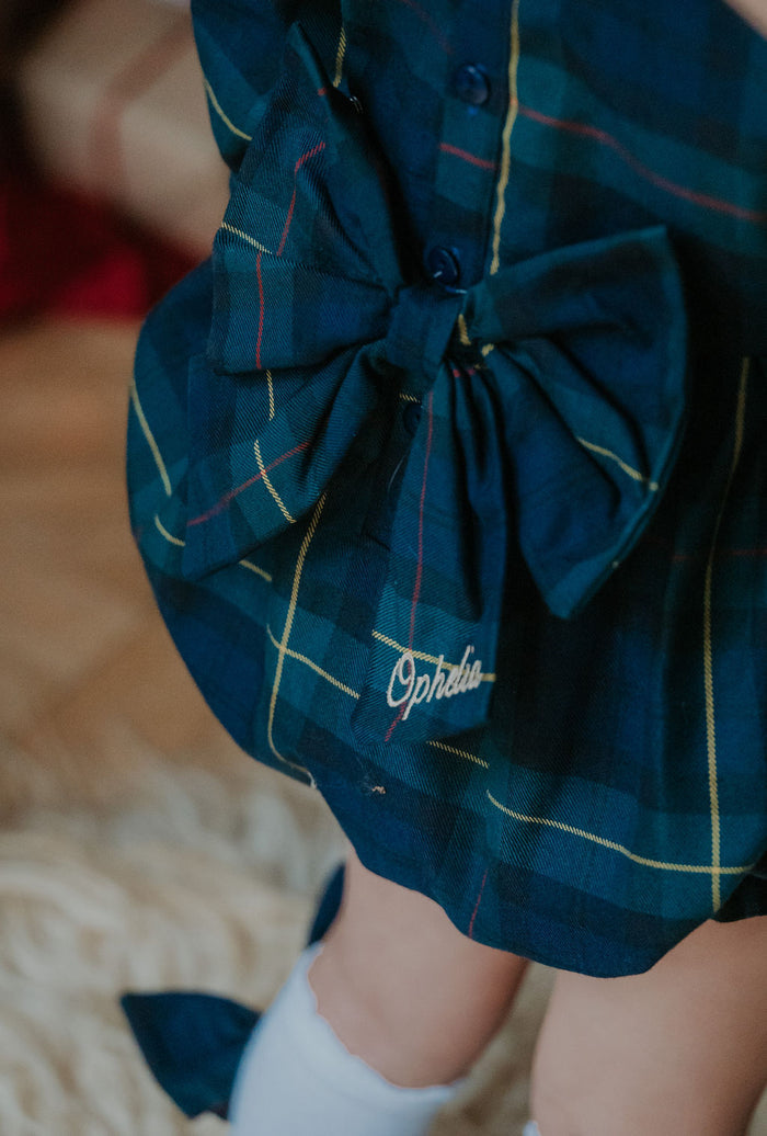 Girls Personalised Royal Navy Tartan Romper