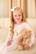Girls Personalised Teddy Bear Frill Pyjamas