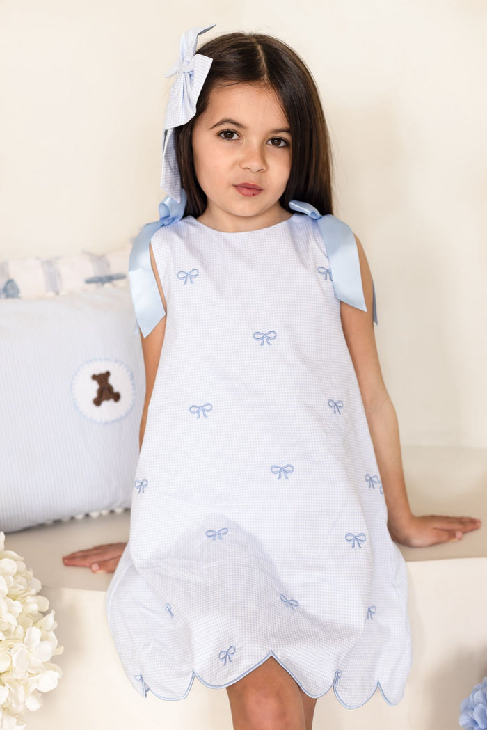 Girls Petite Bleu Gingham Dress