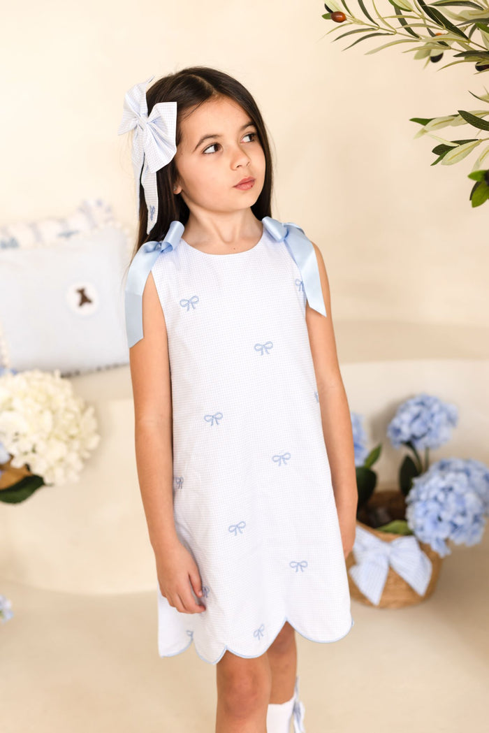 Girls Petite Bleu Gingham Dress