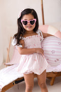Girls Pink Beach Bebé Bubble Romper