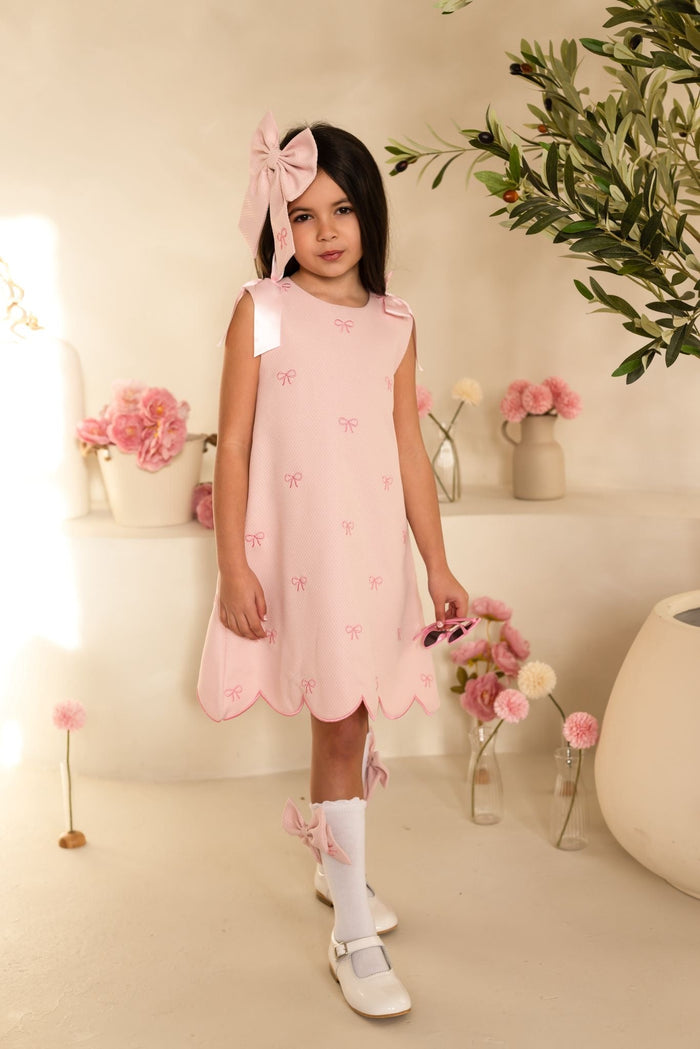 Girls Pink Bow Print Socks