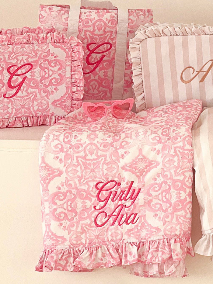 Girls Pink Capri Beach Towel