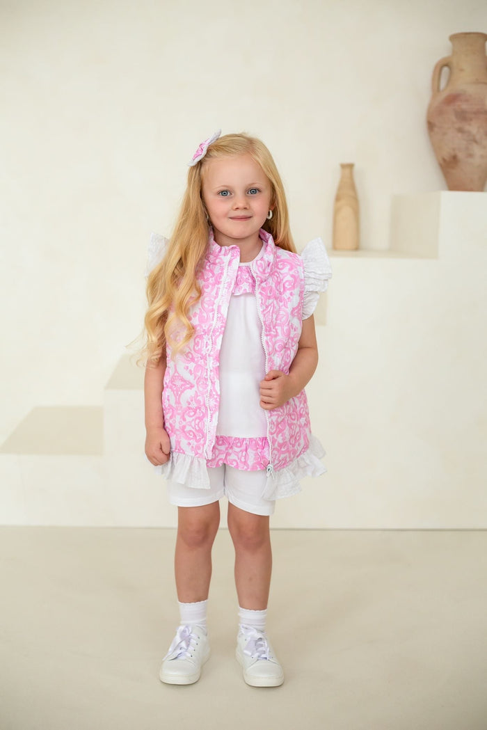 Girls Pink Capri Gilet
