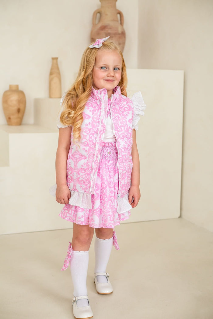 Girls Pink Capri Gilet